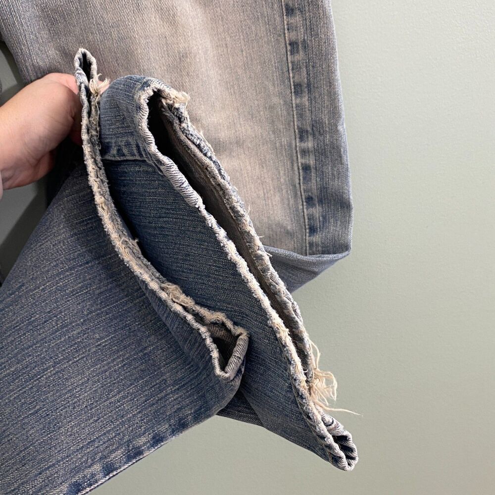 7 For all Mankind Jeans Relax Straight Button Fly Distressed Mens 33x31.5 Grunge - Picture 8 of 16